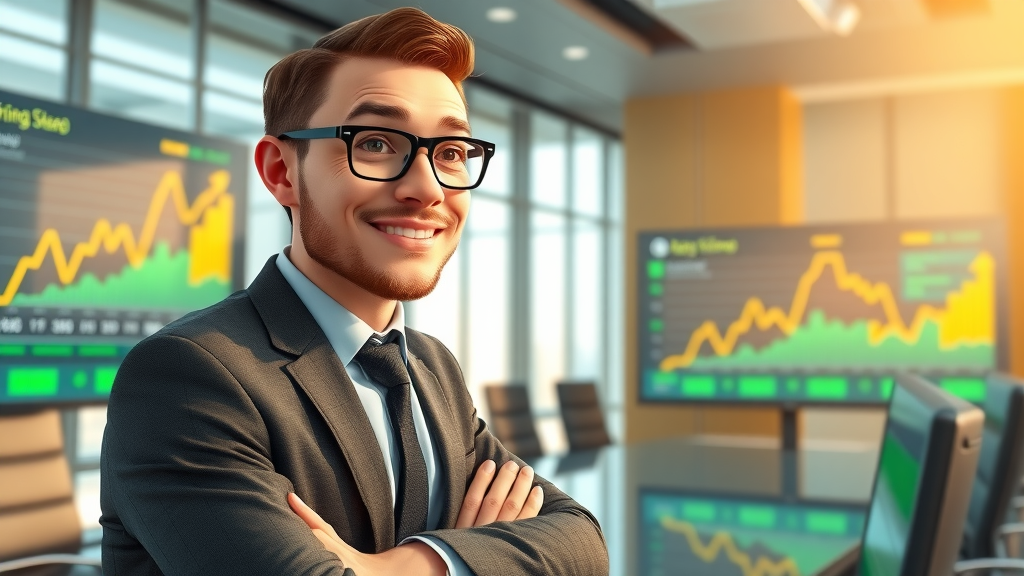 Business analyst overseeing AI-powered dynamic pricing strategies with digital profit trend graphs