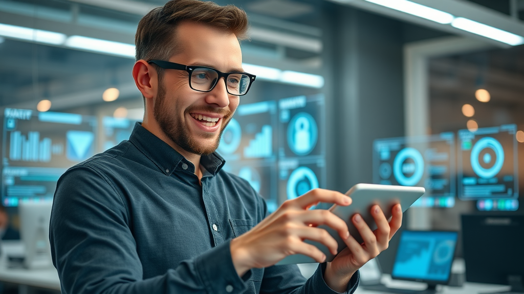 Innovative digital marketer using AI tool dashboards for digital marketing insights