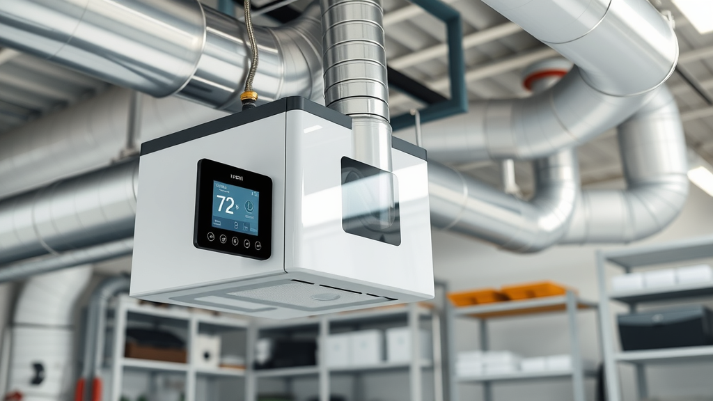 Efficient modern HVAC system ensuring cozy indoor climate control